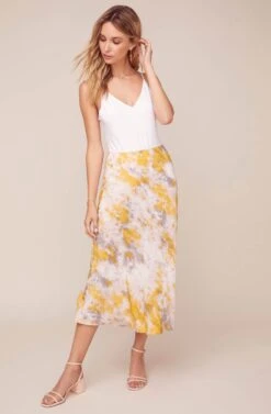 Nava Tie Dye Midi Skirt 12 Nava Tie Dye Midi Skirt -Dress Sales Store ACS9045C LEMON PINK TIE DYE 6