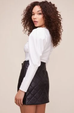 Quilted Mini Skirt 9 Quilted Mini Skirt -Dress Sales Store ACS9055 BLACK 4