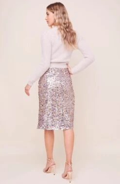Elaine Sequin Midi Skirt 7 Elaine Sequin Midi Skirt -Dress Sales Store ACS9057 PINK BLUEMULTI 3
