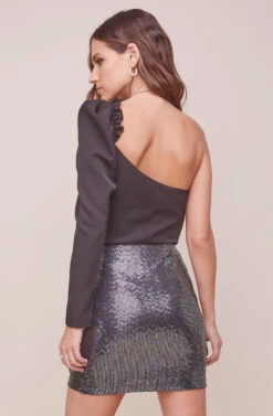 Layla Metallic Ruffle Mini Skirt 20 Layla Metallic Ruffle Mini Skirt -Dress Sales Store ACS9058 BLACK DISCO 3 2