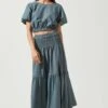 Perfect Oasis Tiered Midi Skirt 1 Perfect Oasis Tiered Midi Skirt -Dress Sales Store ACS9062 BLUETEAL 1