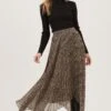 Animal Instinct Pleated Midi Skirt 1 Animal Instinct Pleated Midi Skirt -Dress Sales Store ACS9070 BLACKTAUPEANIMAL 1