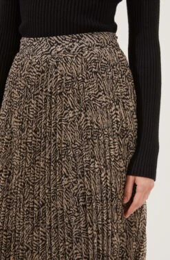 Animal Instinct Pleated Midi Skirt 10 Animal Instinct Pleated Midi Skirt -Dress Sales Store ACS9070 BLACKTAUPEANIMAL 3