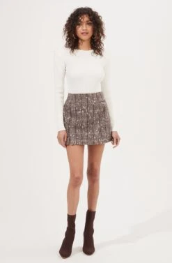 Christa Plaid Mini Skirt 11 Christa Plaid Mini Skirt -Dress Sales Store ACS9073C BROWNMULTI 1