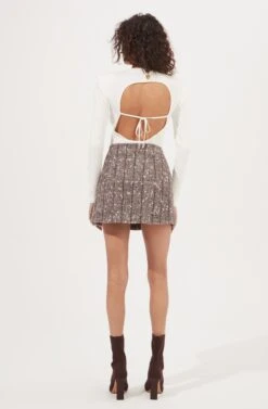 Christa Plaid Mini Skirt 10 Christa Plaid Mini Skirt -Dress Sales Store ACS9073C BROWNMULTI 5