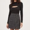 Audrey Plaid Mini Skirt 2 Audrey Plaid Mini Skirt -Dress Sales Store ACS9074C CHARCOALPLAID 1