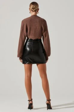 Audrey Faux Leather Mini Skirt 14 Audrey Faux Leather Mini Skirt -Dress Sales Store ACS9074 BLACK 4