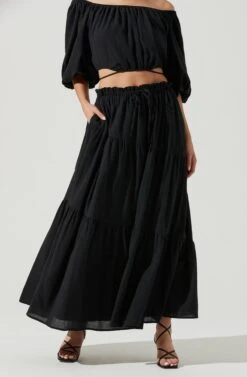 Balboa Tiered Maxi Skirt 31 Balboa Tiered Maxi Skirt -Dress Sales Store ACS9080 BLACK 2