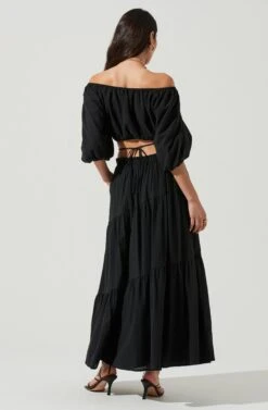 Balboa Tiered Maxi Skirt 32 Balboa Tiered Maxi Skirt -Dress Sales Store ACS9080 BLACK 3