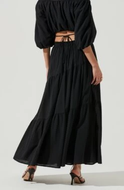 Balboa Tiered Maxi Skirt 33 Balboa Tiered Maxi Skirt -Dress Sales Store ACS9080 BLACK 4
