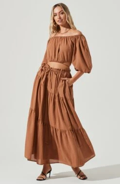 Balboa Tiered Maxi Skirt 34 Balboa Tiered Maxi Skirt -Dress Sales Store ACS9080 BROWN 1 f706b462 f64f 4d47 8c17 a9c444c3157c