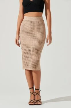 Halsey Crochet Midi Skirt 8 Halsey Crochet Midi Skirt -Dress Sales Store ACS9084 NATURAL 4