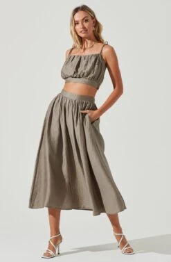 Terra Bella High Waist Midi Skirt 15 Terra Bella High Waist Midi Skirt -Dress Sales Store ACS9085 MUSHROOM 1