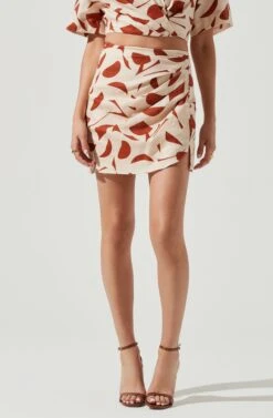 Nirina Abstract Print Mini Skirt -Dress Sales Store ACS9087 RUSTABSTRACT 3