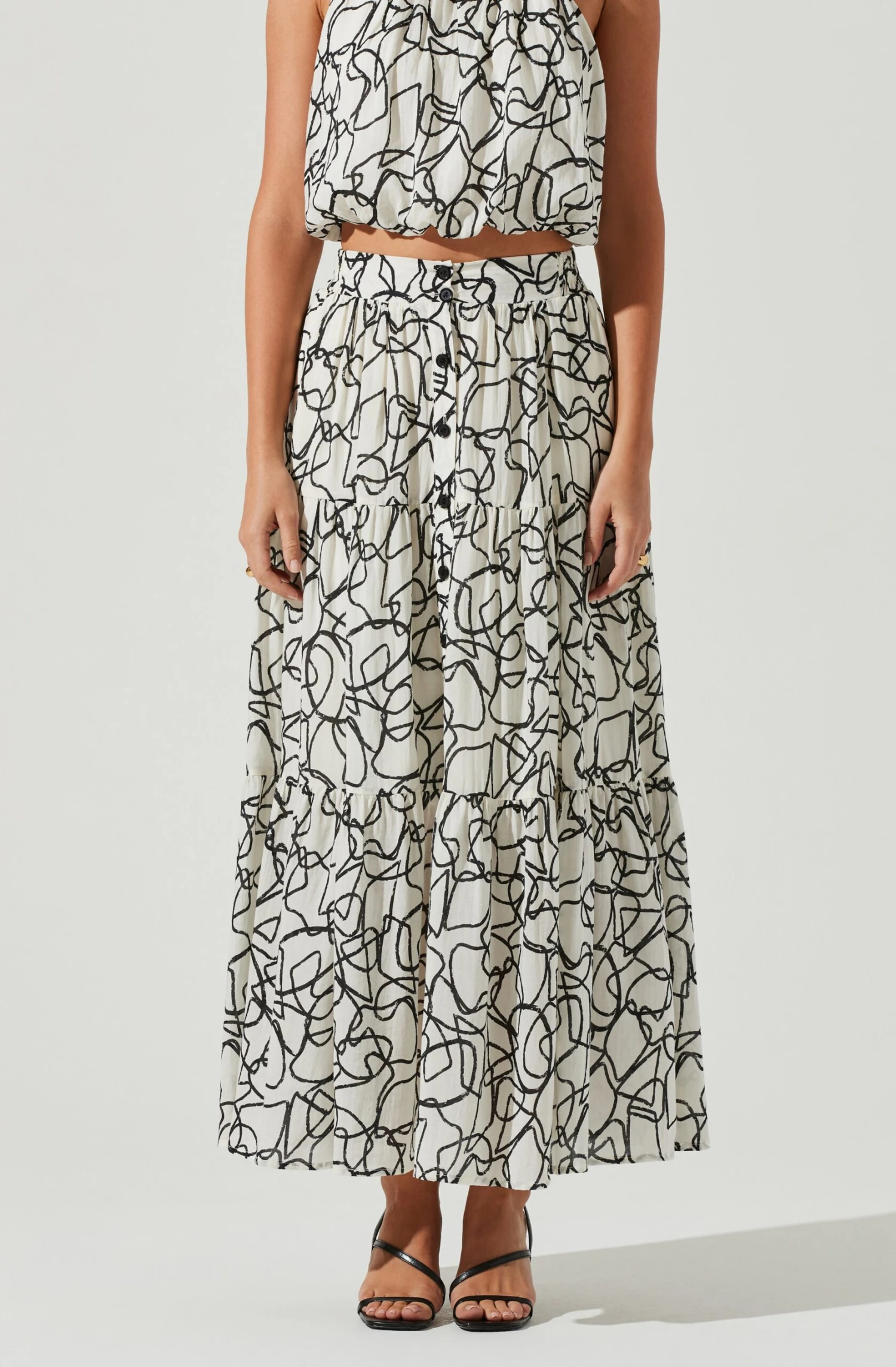 Cecile Abstract Print Midi Skirt 3 Cecile Abstract Print Midi Skirt - Image 2