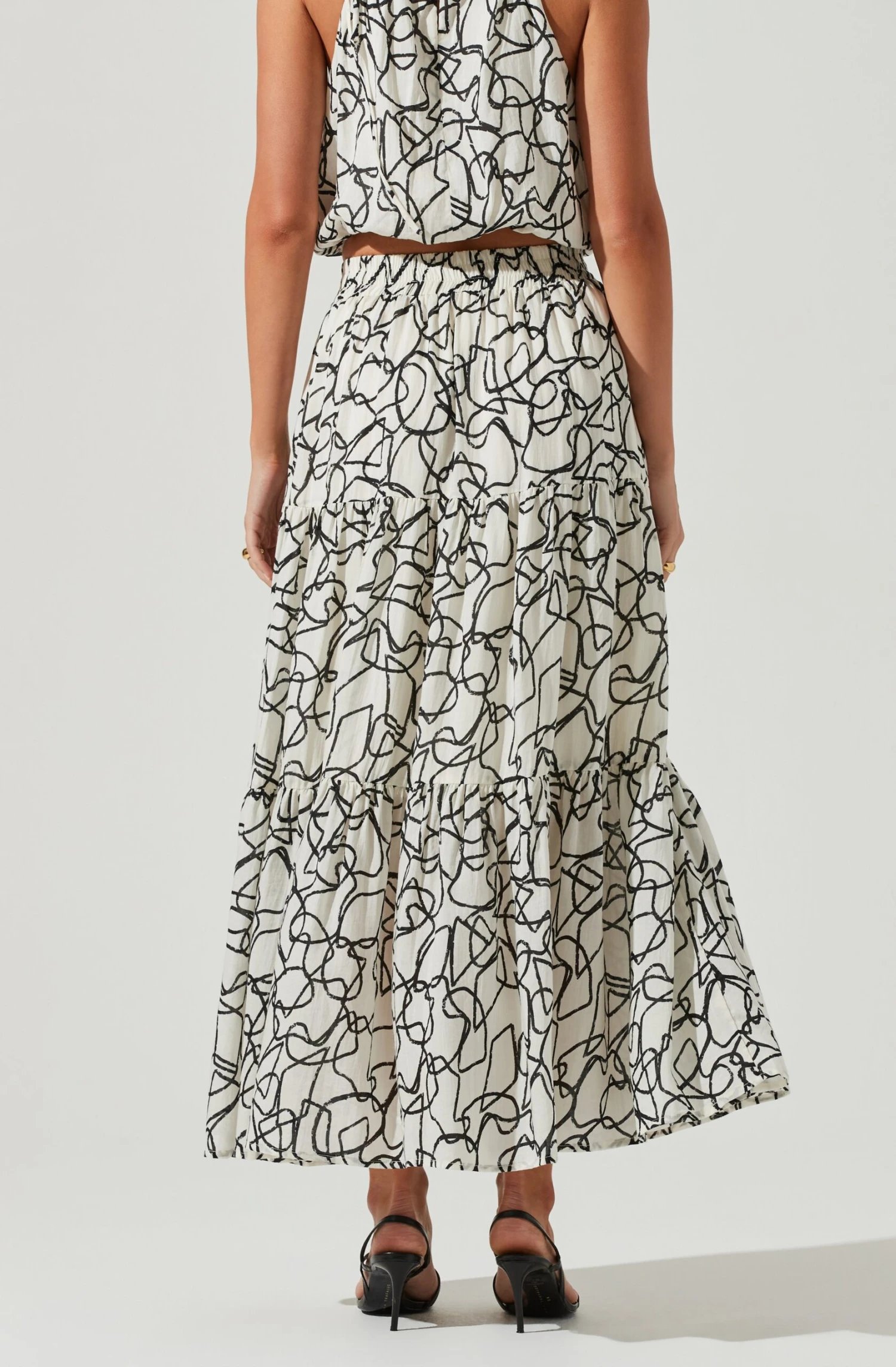 Cecile Abstract Print Midi Skirt 4 Cecile Abstract Print Midi Skirt - Image 3