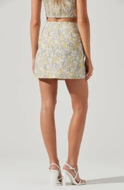 Covina Floral Side Slit Mini Skirt 11 Covina Floral Side Slit Mini Skirt -Dress Sales Store ACS9096B YELLOWMULTIFLORAL 1164