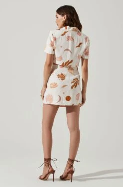 Arza Abstract Mini Skirt 13 Arza Abstract Mini Skirt -Dress Sales Store ACS9124P BROWNPINKCREAM 6