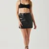 Ezra Faux Leather Mini Skirt 1 Ezra Faux Leather Mini Skirt -Dress Sales Store ACS9135 BLACK 3
