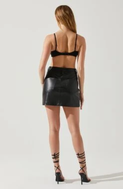 Ezra Faux Leather Mini Skirt 13 Ezra Faux Leather Mini Skirt -Dress Sales Store ACS9135 BLACK 5