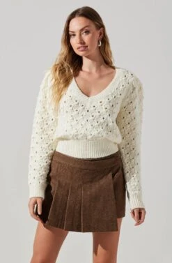 Theodora Pleated Mini Skirt 10 Theodora Pleated Mini Skirt -Dress Sales Store ACS9141 BROWN 3