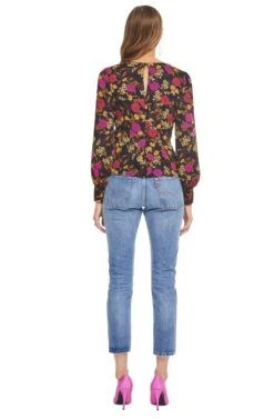 Ariella Top 9 Ariella Top -Dress Sales Store ACT15138 BLACK FUSCHIA FLORAL 03
