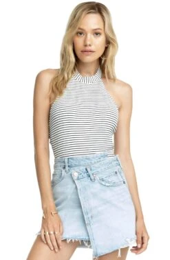 Devon Striped Halter Bodysuit