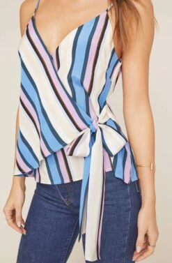 Ruth Striped Wrap Top 18 Ruth Striped Wrap Top -Dress Sales Store ACT15398 PERIWINKLE MULTI STRIPE 3 2 A