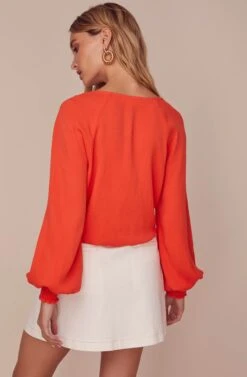 Essex Wrap Top 19 Essex Wrap Top -Dress Sales Store ACT15820 TANGERINE 4
