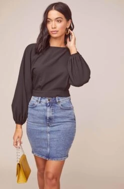 Bali Puff Sleeve Top 16 Bali Puff Sleeve Top -Dress Sales Store ACT15917 BLACK 2