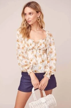 Andromeda Floral Top 9 Andromeda Floral Top -Dress Sales Store ACT15927 OFF WHITE SKETCH FLORAL 2