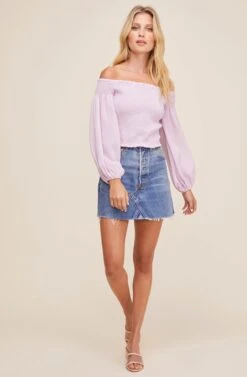 Hamptons Off Shoulder Top 16 Hamptons Off Shoulder Top -Dress Sales Store ACT16040 LILAC 1