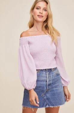 Hamptons Off Shoulder Top 17 Hamptons Off Shoulder Top -Dress Sales Store ACT16040 LILAC 2