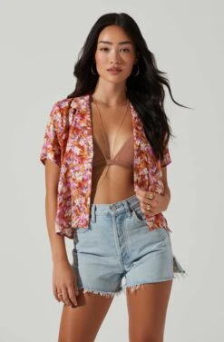 Tourist Floral Print Button Down Top