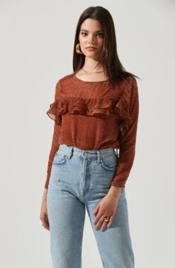 Lucille Long Sleeve Ruffle Bodysuit