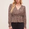 Rebecca Animal Print Top 2 Rebecca Animal Print Top -Dress Sales Store ACT16266R004 BROWN MULTI ANIMAL 2