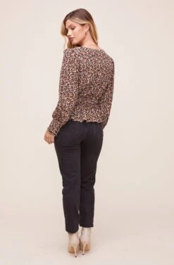 Rebecca Animal Print Top 8 Rebecca Animal Print Top -Dress Sales Store ACT16266R004 BROWN MULTI ANIMAL 3