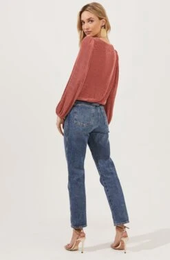 Valdez Long Sleeve Pleated Surplice Top 12 Valdez Long Sleeve Pleated Surplice Top -Dress Sales Store ACT16791 PINKCLAY 4