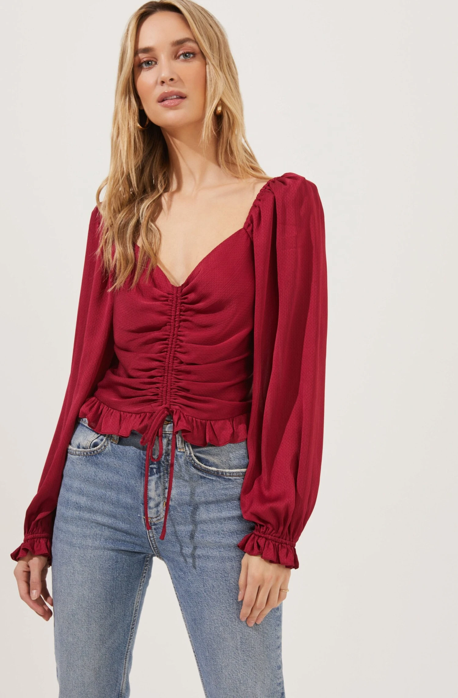Love Song Ruched Front Long Sleeve Top 3 Love Song Ruched Front Long Sleeve Top