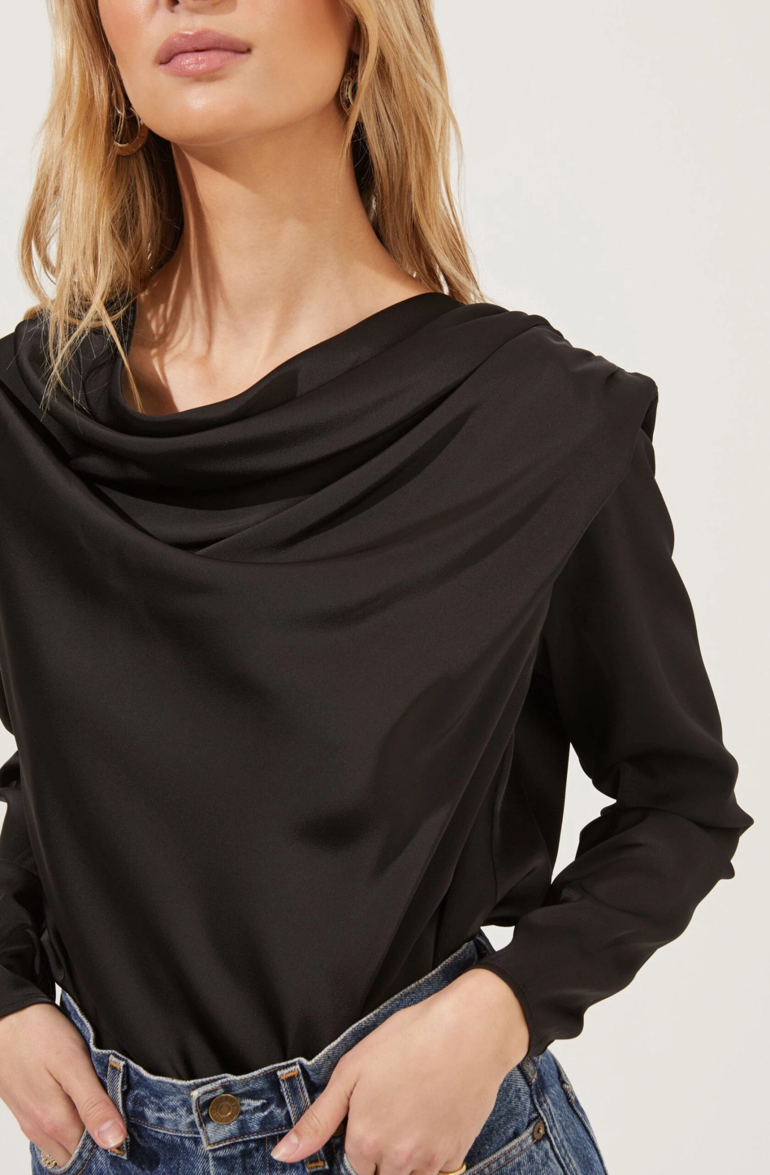 Blakely Draped Satin Long Sleeve Bodysuit 5 Blakely Draped Satin Long Sleeve Bodysuit - Image 3