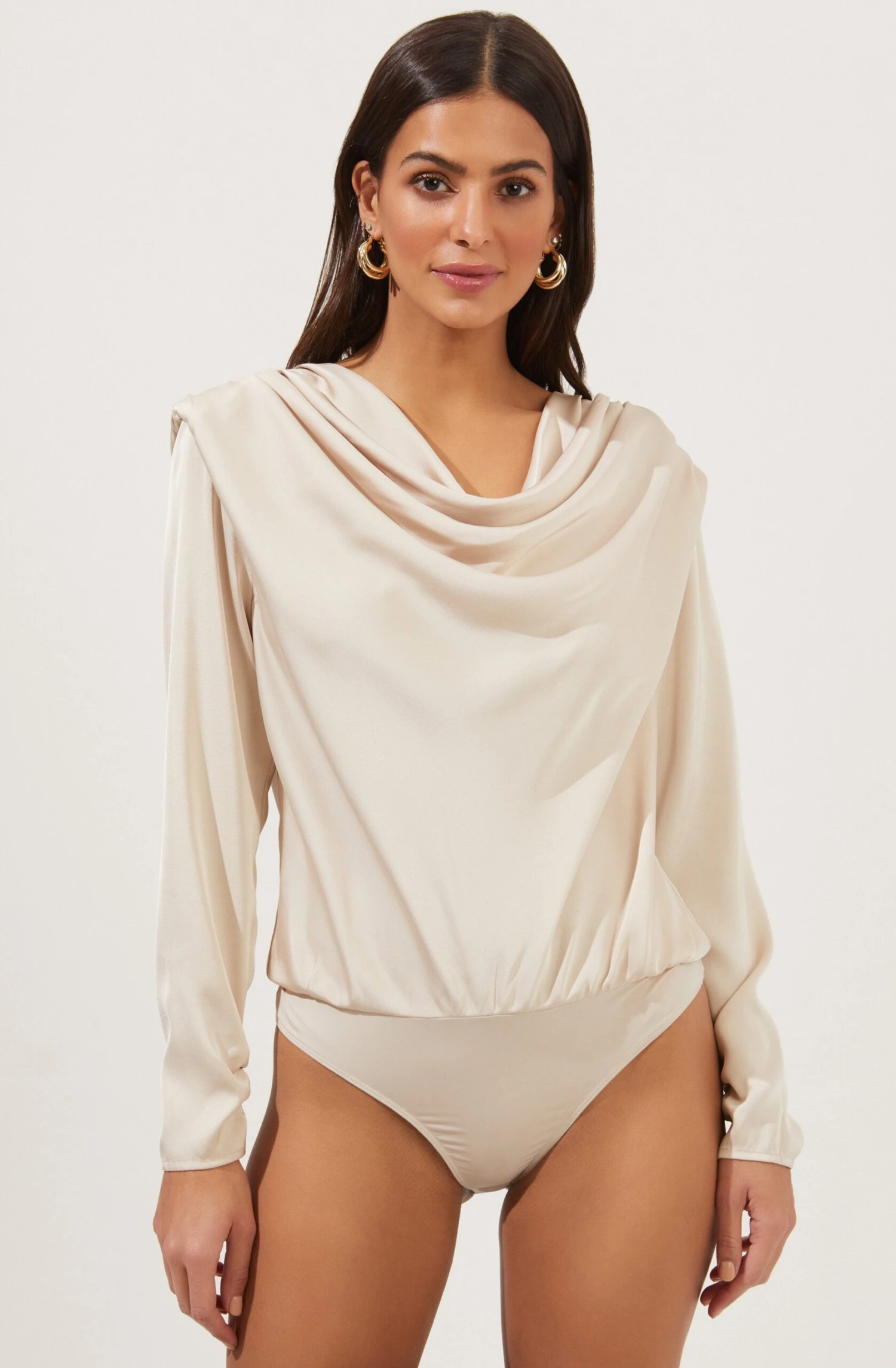 Blakely Draped Satin Long Sleeve Bodysuit 13 Blakely Draped Satin Long Sleeve Bodysuit - Image 11