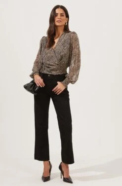 Dinah Animal Print Surplice Top 10 Dinah Animal Print Surplice Top -Dress Sales Store ACT16841 BLACKTAUPEANIMAL 1