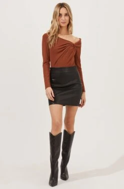Meika Faux Leather Mini Skirt