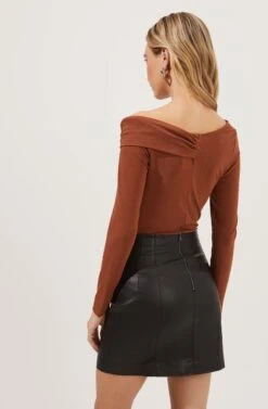 Meika Faux Leather Mini Skirt -Dress Sales Store ACT16855 CARAMEL 5 2606b845 b445 4ef9 8bc4 fce057ba8df3