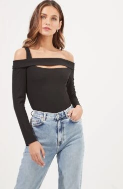 Umi Off Shoulder Cutout Long Sleeve Bodysuit