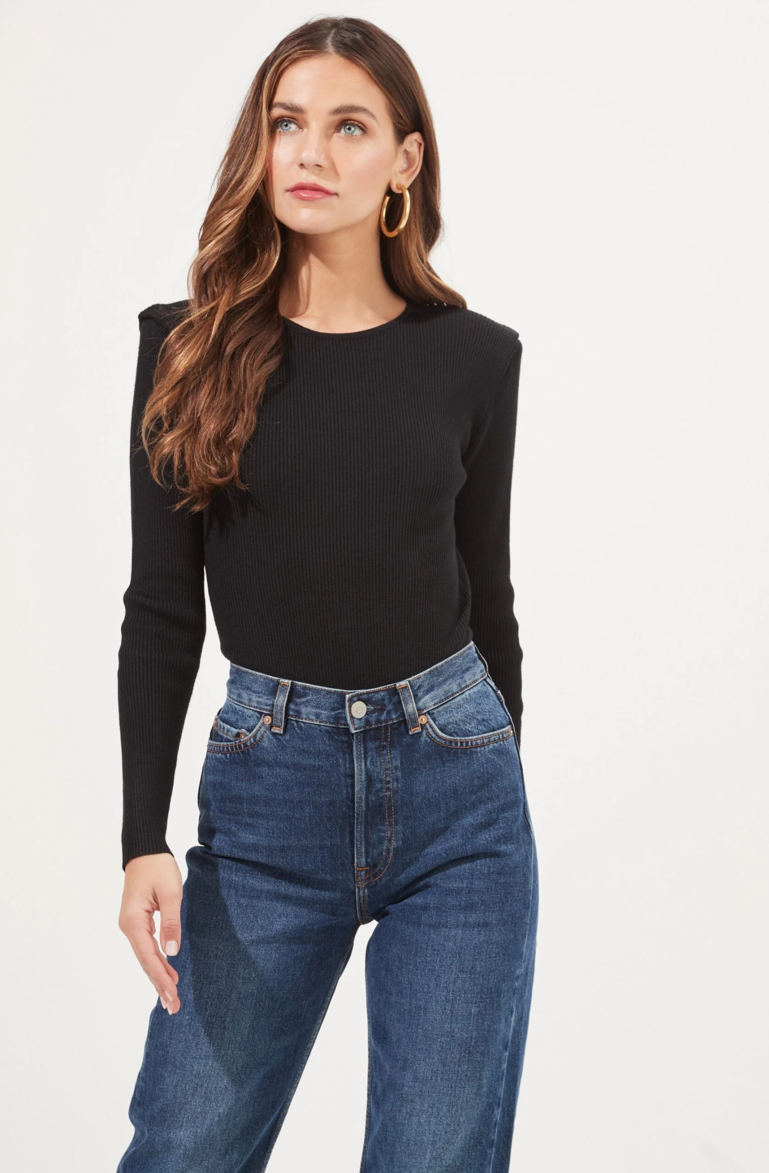 Felice Open Back Padded Shoulder Long Sleeve Sweater Bodysuit 9 Felice Open Back Padded Shoulder Long Sleeve Sweater Bodysuit - Image 7