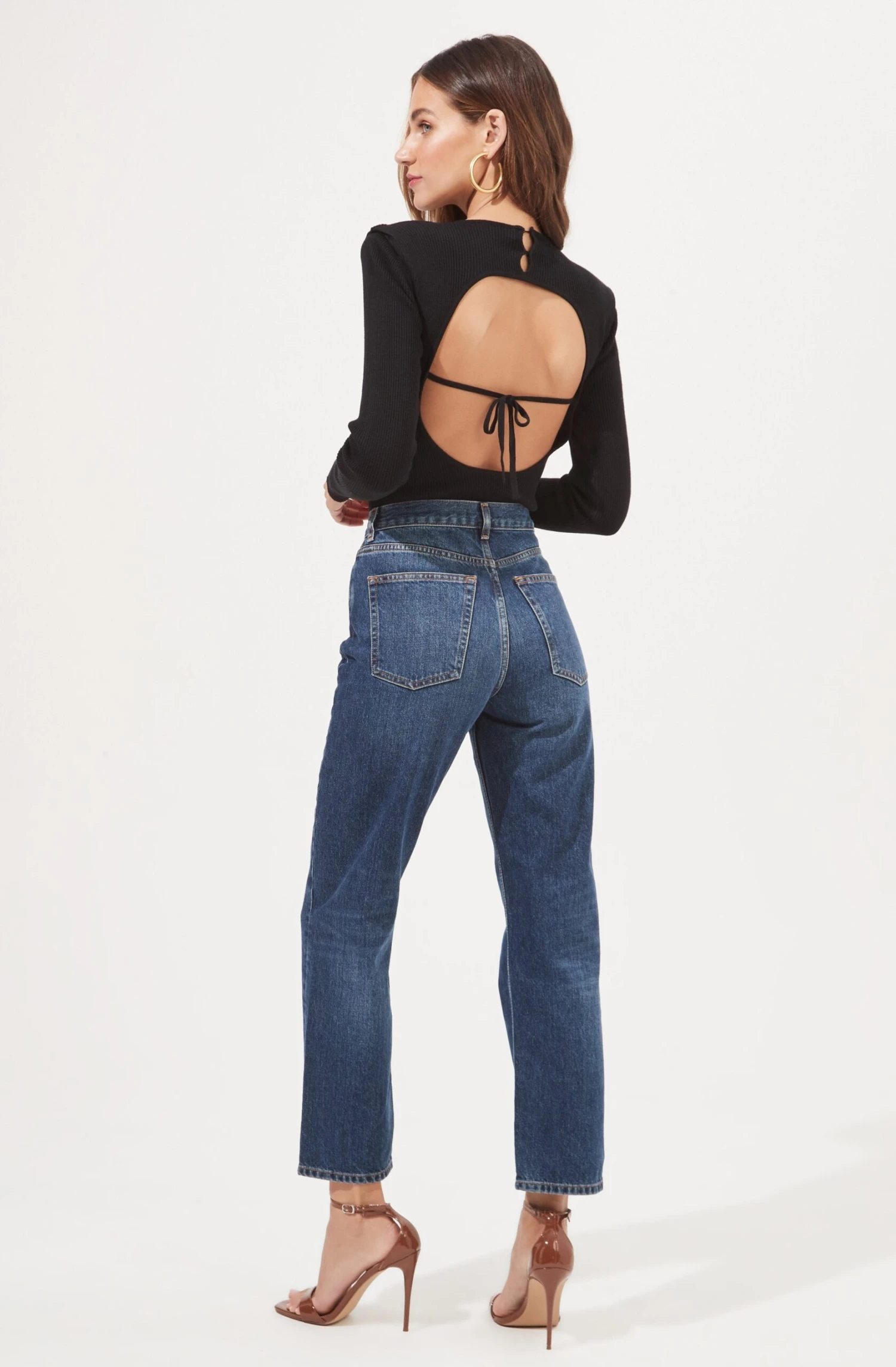 Felice Open Back Padded Shoulder Long Sleeve Sweater Bodysuit 6 Felice Open Back Padded Shoulder Long Sleeve Sweater Bodysuit - Image 4