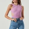 Dixon Sleeveless Cutout Crinkle Bodysuit 2 Dixon Sleeveless Cutout Crinkle Bodysuit -Dress Sales Store ACT16971 ELECTRICPINK 2