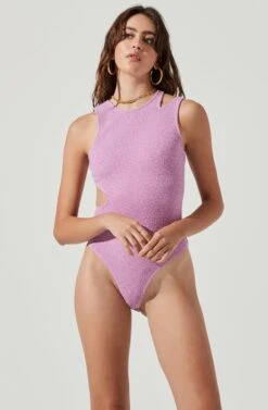 Dixon Sleeveless Cutout Crinkle Bodysuit 16 Dixon Sleeveless Cutout Crinkle Bodysuit -Dress Sales Store ACT16971 ELECTRICPINK 3