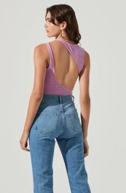 Dixon Sleeveless Cutout Crinkle Bodysuit 18 Dixon Sleeveless Cutout Crinkle Bodysuit -Dress Sales Store ACT16971 ELECTRICPINK 5